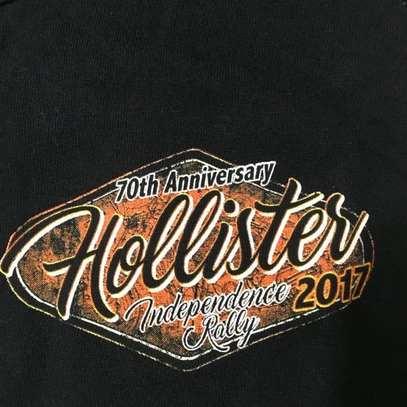 #L 70th Anniversary Hollister Independence Rally 2017 T Shirt Top Tank Black - Picture 9 of 9
